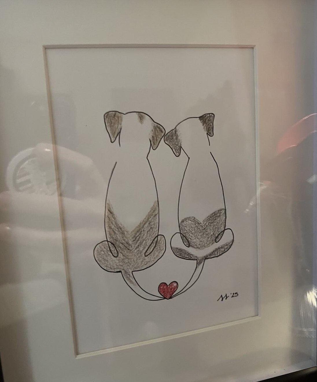 hand drawn greeting card dog